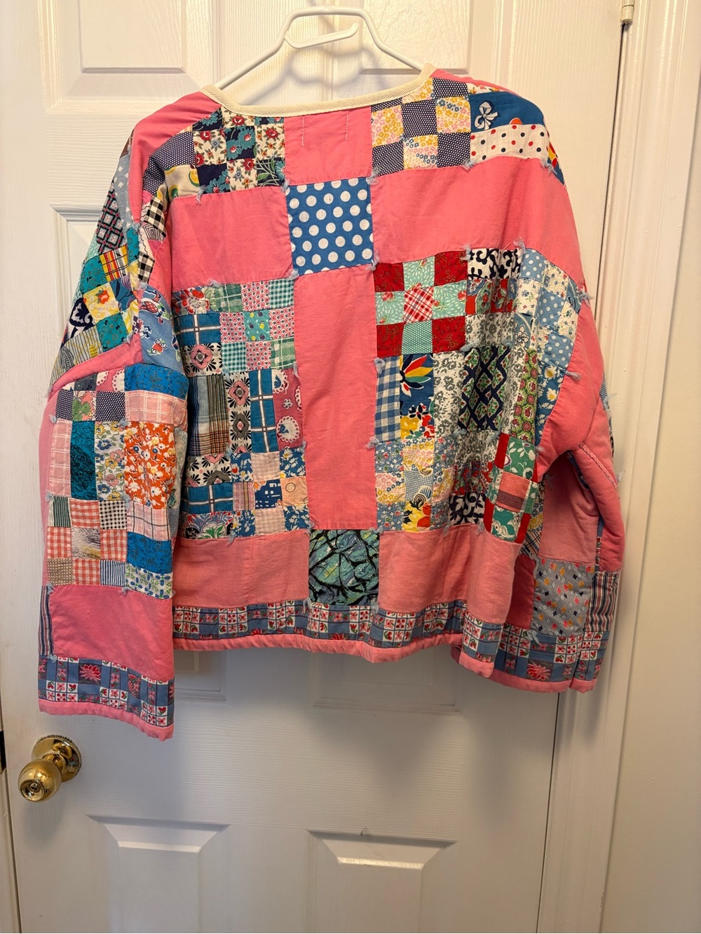 Label Sisters Patchwork Quilted Pink Multi-Color Women's Jacket - Picture 4 of 6